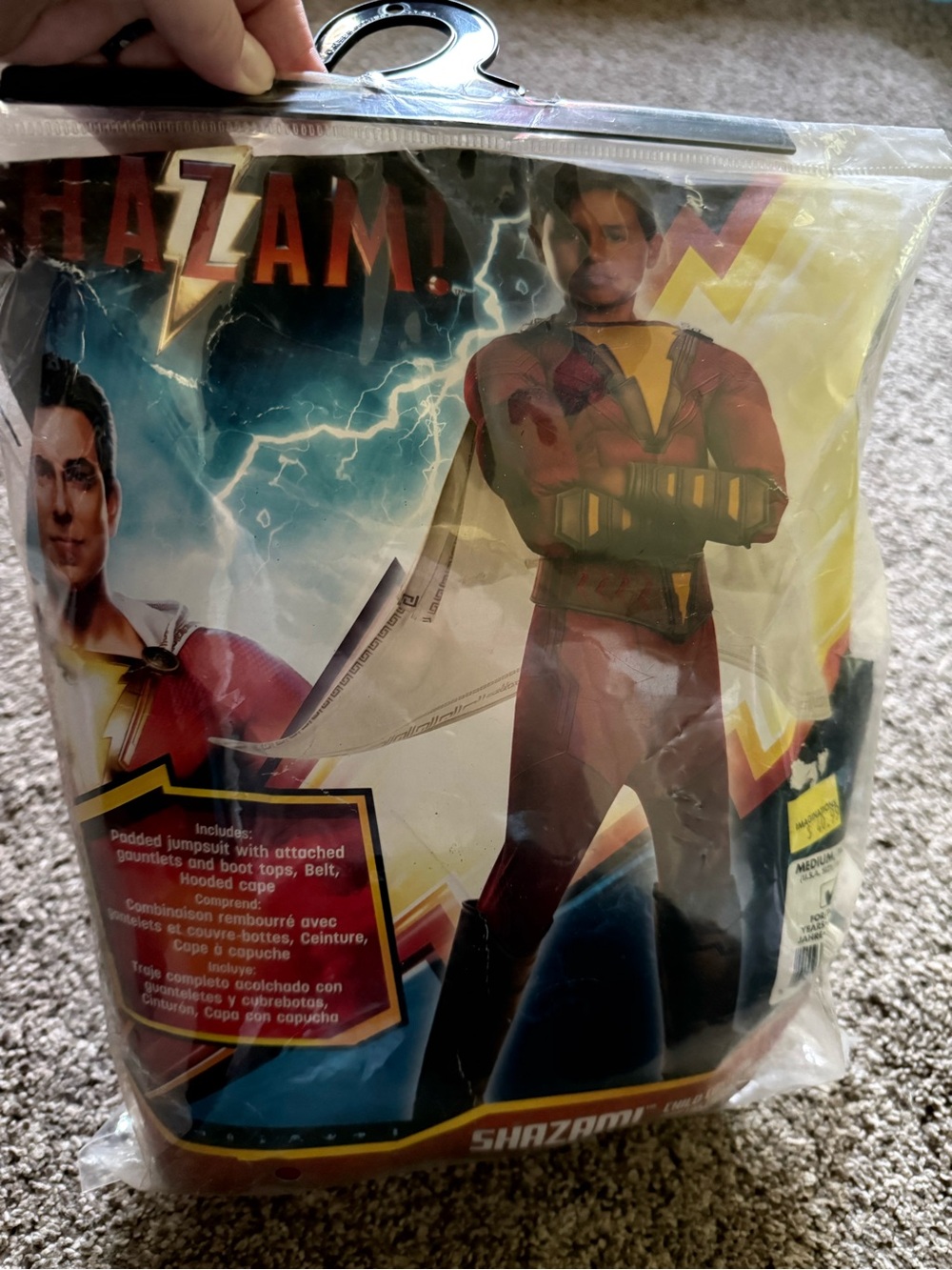 Shazam! Kids Costume - Red and Yellow Superhero Jumpsuit